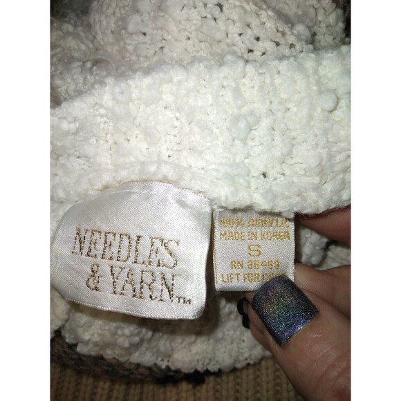 Vintage Needles And Yarn Women’s Small Boucle Sweater Cottagecore Floral - Picture 5 of 5